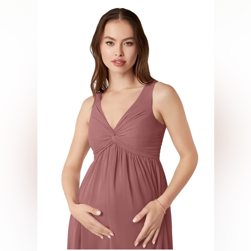Azazie Yetta Dessert Rose Sleeveless Dress
